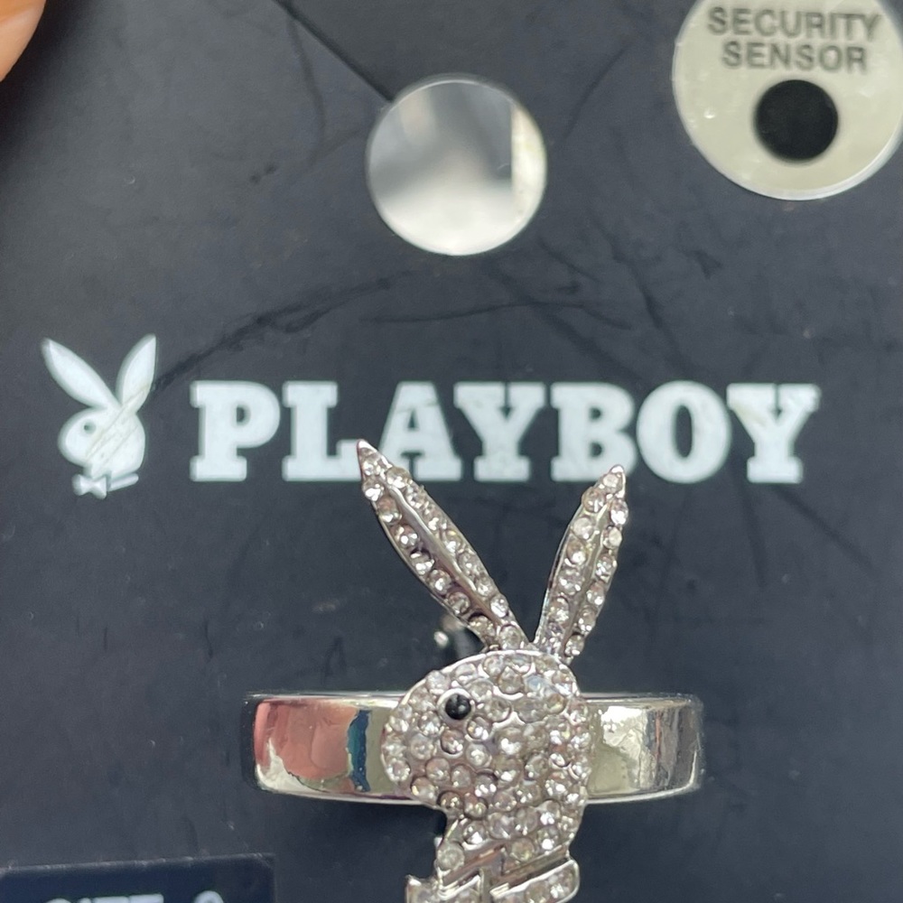 NWT! Playboy Bling Rhinestone Crystal Ring Size 9.